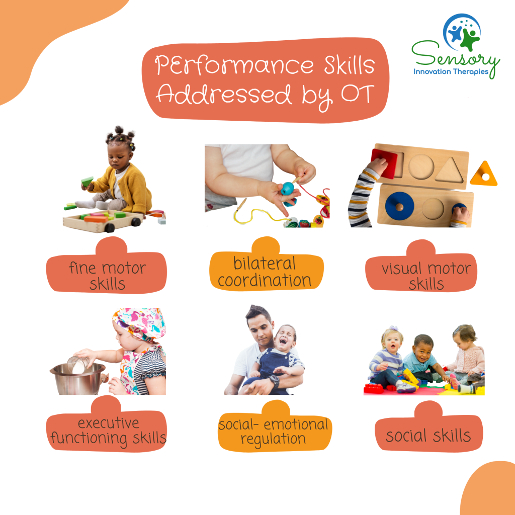 performance skills addressed by OT, skills addressed by OT